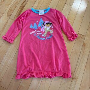 Pink Dora the Explorer Nightgown Size 2T Nickelodeon Long Sleeve y2K